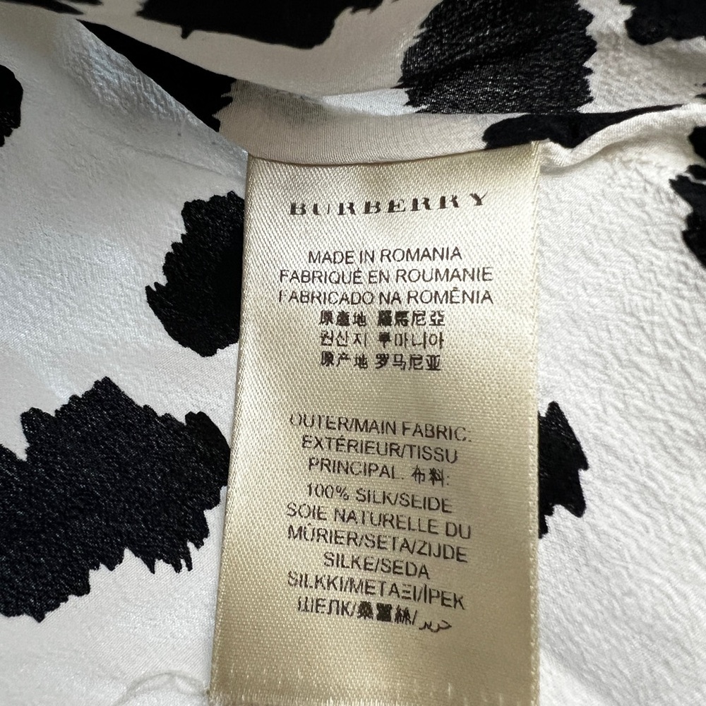 Burberry Black and White Silk Shirt - Picture 3 of 6